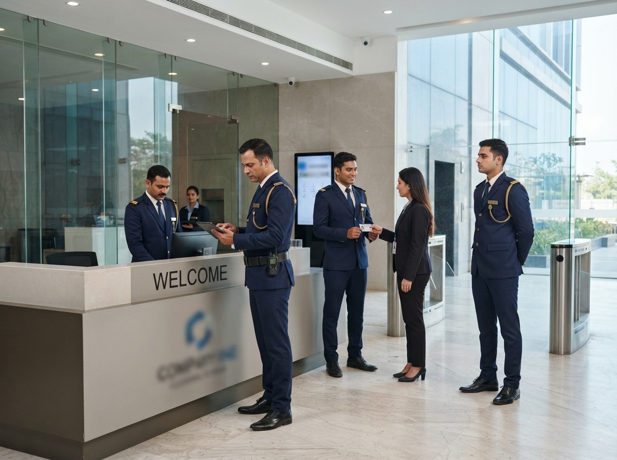 Corporate building representing professional security services